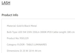 Veioza/Lampa LED design modern decorativ LASH H-44cm