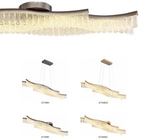 Lustra aplicata, Metal Auriu Mat, Cristale Acrilice, JULIET 67348DG GL