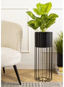 Ghiveci metalic de flori LOFT 55x20 cm negru