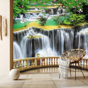 Fototapet - Privire la cascade magice (147x102 cm)