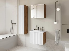 Mobilier baie Dymysos I (Stejar wotan + Alb) (cu baterie Maro Blo 020M). 1103884