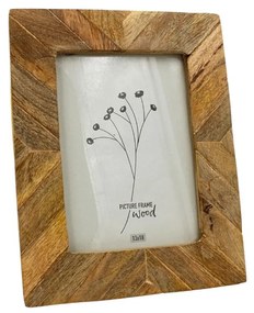 Ramă foto, din lemn de mango, 13x18 cm – model rustic cu textură naturală
