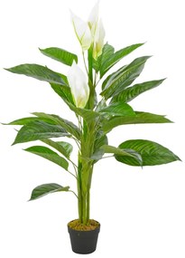 Planta artificiala Anthurium cu ghiveci, alb, 115 cm 1, 115 cm