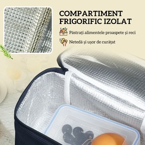 Outsunny Coș de Picnic pentru 4 Persoane cu Zonă Frigorifică și Accesorii 54x34x20 cm | Aosom Romania