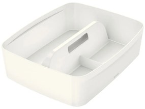 Organizator cu mâner Leitz MyBox, lungime 37,5 cm, alb