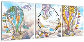 Tablou - Expediție în nori (cu ceas) (90x30 cm)