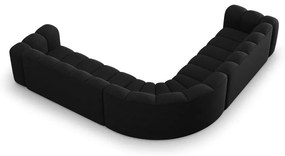 Colțar modular gri antracit cu tapițerie din chenille Lupine – Micadoni