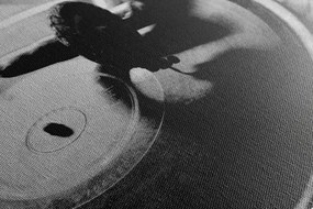 Tablou gramofon antic în design alb-negru