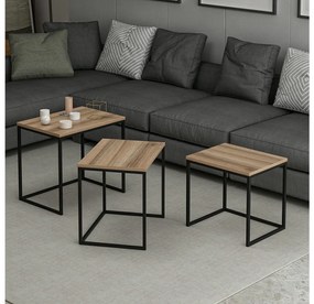 Set 3buc. măsuțe cafea Losuku 7 (Nuc) . 1094350