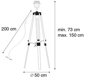 Lampă de podea vintage cu trepied din alamă - Cortin