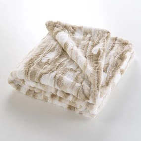 Pătură bej din blană artificială 180x220 cm Cheyenne – douceur d'intérieur