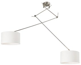 Lampă suspendată din oțel cu umbră 35 cm reglabilă alb - Blitz II