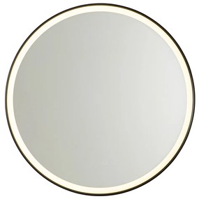 Oglinză de baie neagră 70 cm cu LED cu dimmer tactil - Miral