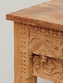 Consola din lemn de tec reciclat, gravat, Jaipur