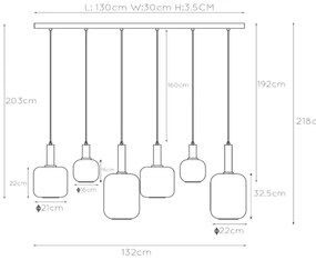 Lucide 45494/06/65 - Lustră pe cablu JOANET 6xE27/40W/230V