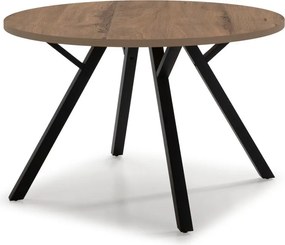 Masă rotundă de sufragerie cu aspect de nuc ø 120 cm Beni - Marckeric