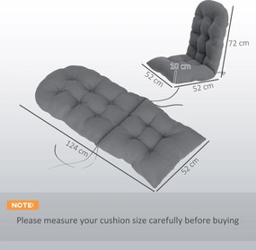 Outsunny Set de 2 perne pentru scaun Adirondack cu prinderi sigure, design capitonat moale și gros, gri | Aosom Romania