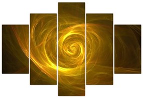 Tabloul cu spirala abstractă în galben (150x105 cm)