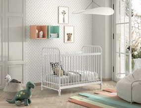Pătuț Bebeluși BRONXX, Alb Mat, 60 x 120 cm (Metal) – BRONXX – Vipack