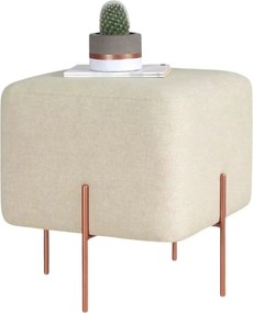 Taburet COPPER 58, stofa clasica crem, 40x40x42 cm