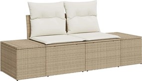 vidaXL Canapea de grădină cu pernă Bej 184 x 62 x 69 cm poliratan