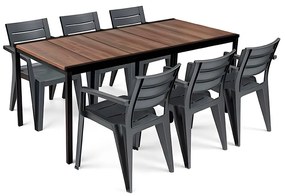 Amari Large 6+1 set de mobilier de grădină nuc-grafit