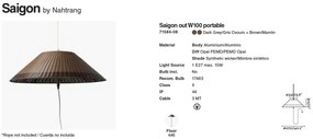 Lampa/Pendul portabil iluminat exterior decorativ SAIGON hole cap W100 gri/maro