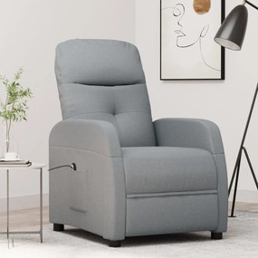 3073596 vidaXL Fotoliu rabatabil electric, gri deschis, textil