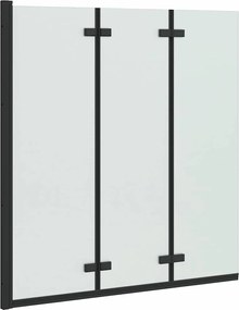 vidaXL Încărcare duș Manual Negru 130 x 138 cm Sticlă ESG și aluminiu