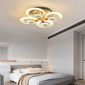 Lustra Led Cu Telecomanda, Elit's, Opal B, 120 w Intensitate Reglabila, Gold