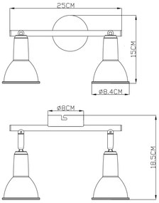 Globo 54648-2 - Lampa spot 2xE14/40W