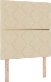 vidaXL Pat cu arc LED cu saltea cu headboard Crem 80 x 200 cm țesătură