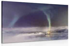 Tablou aurora polară deasupra lacului
