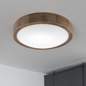 Brilagi LED RGBW — plafonieră LED dimerizabilă CARVALHO SLIM 1xE27/9W/230V Wi‑Fi, stejar, Ø 27 cm