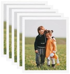 Rame foto colaj pentru perete masa, 5 buc., alb, 40x50 cm, MDF 5, Alb, 40 x 50 cm