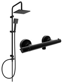 Mexen Tord set de duș suprapus cu duș și baterie de duș termostatică Slim, negru - 77105200-70
