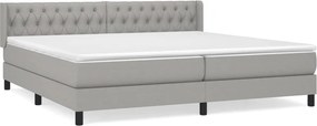 vidaXL Pat box spring cu saltea, gri deschis, 200x200 cm, textil