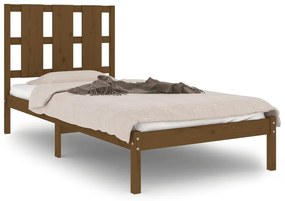 3105563 vidaXL Cadru de pat mic single, maro miere, 75x190 cm, lemn masiv