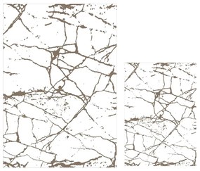 Covorașe de baie albe/maro 2 buc. 60x100 cm Cracks – Mila Home