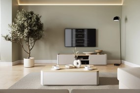 Masă de cafea Amilio 100 cm cu sertare - cașmir / stejar uleiat