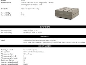 Otoman design LUX, Suport picioare canapea modulara Dean Savona greige