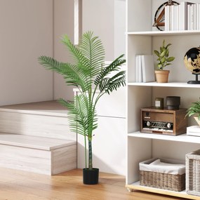 HOMCOM Palmă Artificială Areca înaltă de 150 cm, Plantă Falsă Realistă pentru Interioare cu Vas, Decorațiune pentru Casă și Birou, Verde | Aosom Romania