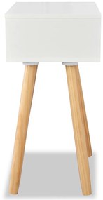 Noptiere din lemn masiv de pin 2 buc, 40 x 30 x 61 cm, alb 2, Alb