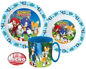 Sonic Ariciul set de vase, set de plastic micro cu cană de 350 ml