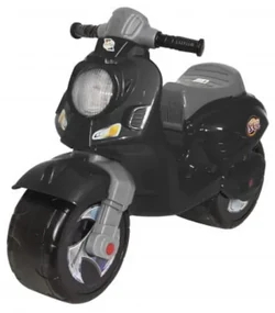 Motocicleta cu functie de trotineta fara pedale pentru copii NOVOKIDS™ Vespa Scooter Mini , Maxim 30 Kg, Cu roti late, Stabilitate mare, Negru