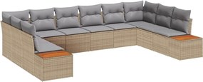 vidaXL Set de canapele pentru grădină 10 pcs Beige și gri deschis
