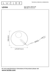 Lampă de masă Lucide 10517/01/30 LOXIA 1xE14/40W/230V negru