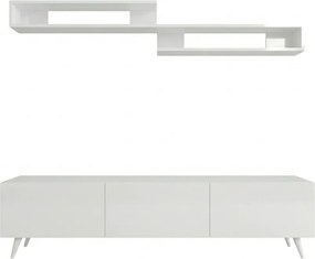 OFERTA Comoda TV MIYA 150 cm cu polita de perete, alb II. calitate
