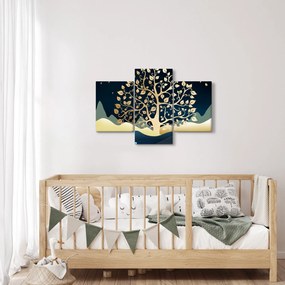 Tablou cu copac auriu (90x60 cm)