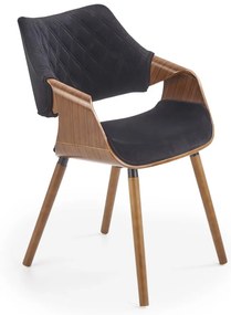 Scaun K396 material catifea negru nuc
